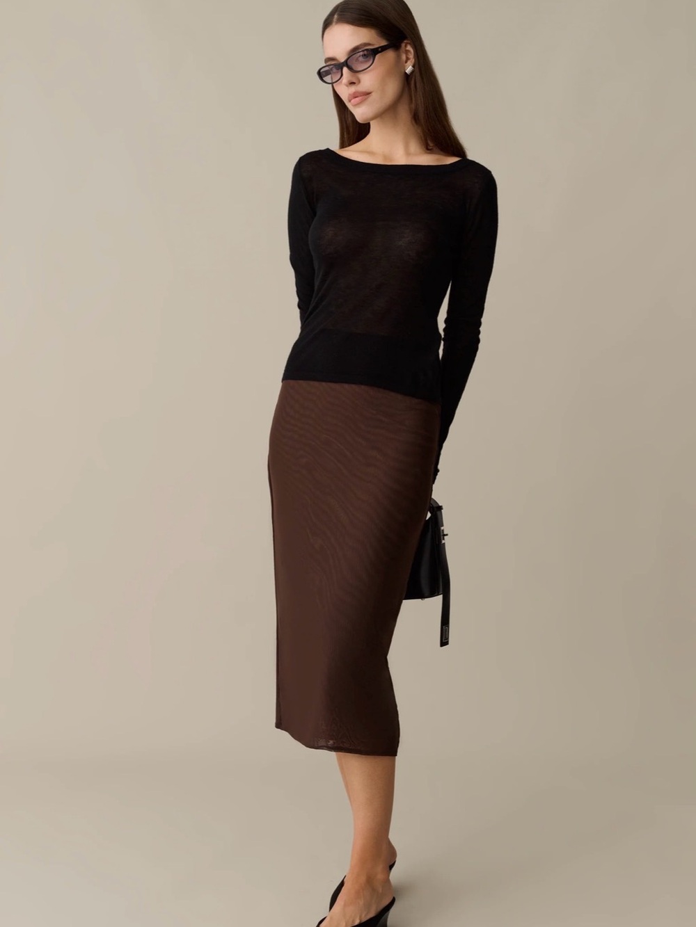 Kourt Daria Skirt, Classic Brown Mesh Midi Pencil Skirt - Fully lined.
NWT
